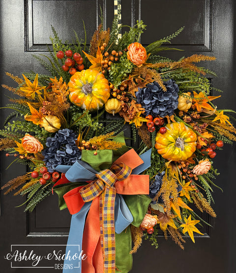 Blue Ridge Harvest Round Wreath