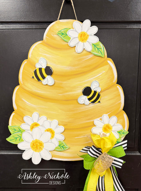 Honeybee Beehive Door Hanger - (UV PRINTED)