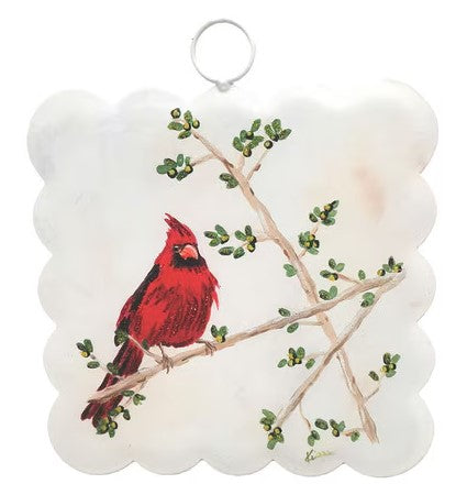 Mini Scallop Art Solitary Cardinal Charm Attachment
