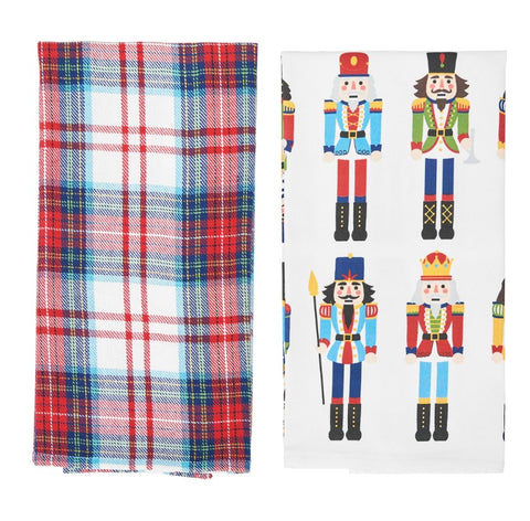 Nutcracker Plaid Tea Towel - Set of 2