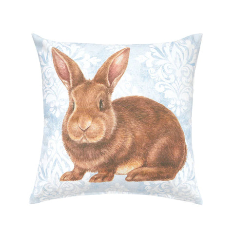 Damask Blue Bunny Pillow