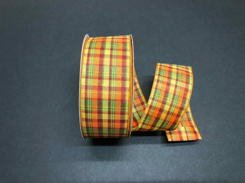 Fall Plaid Wired Ribbon - 2.5" x 50yds