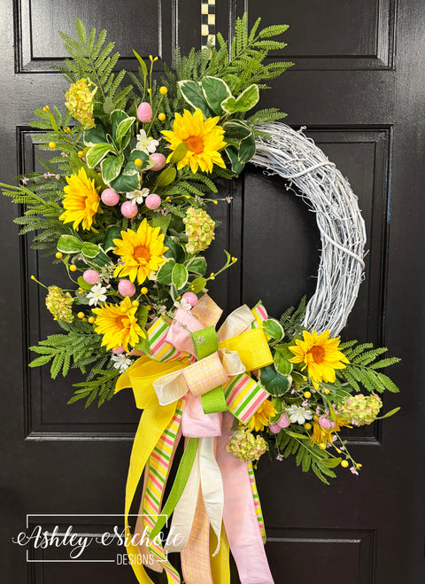 Cheerful Springtime Blooms Wreath