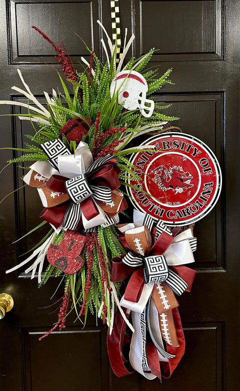 Collegiate Football Sign Wreath - University of South Carolina