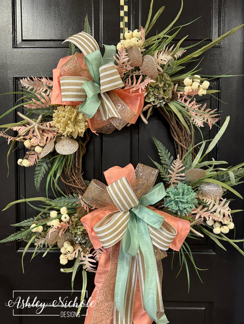 Coral Coast Elegance Wreath