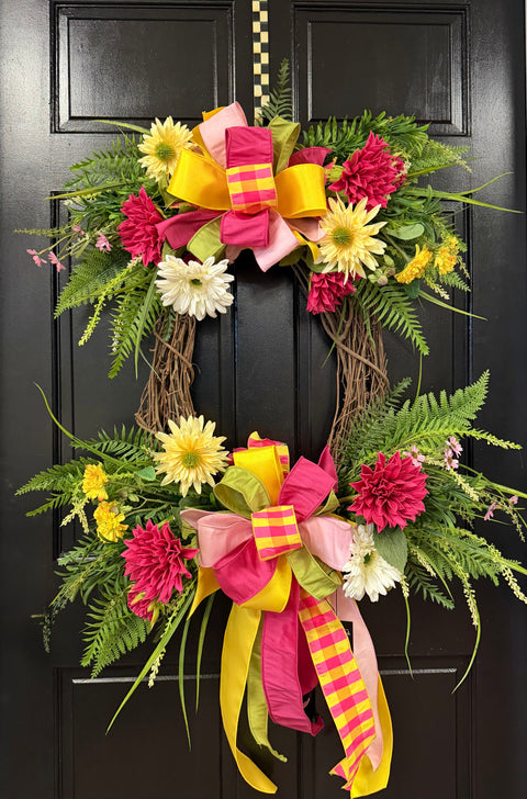 *READY to SHIP* - Summer Garden Blooms Wreath