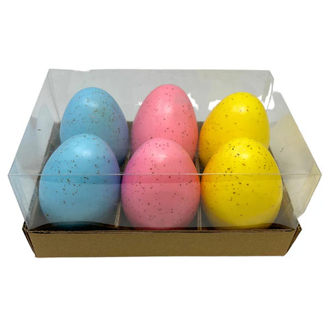 Grande Colorful Assortment of Eggs - Box of 6 - Speckled Pastels