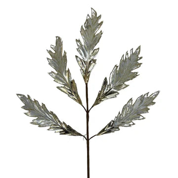 31" Metallic Glitter Acanthus Leaf Spray - Champagne