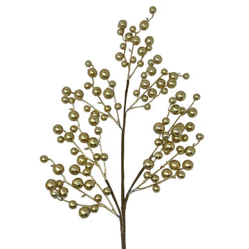36" Metallic Foam Berry Spray - Gold