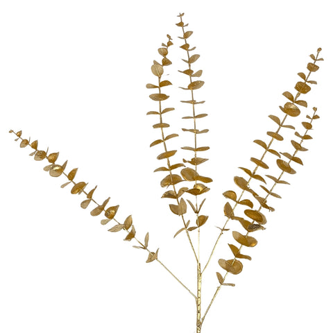33" Metallic Eucalyptus Spray - Gold