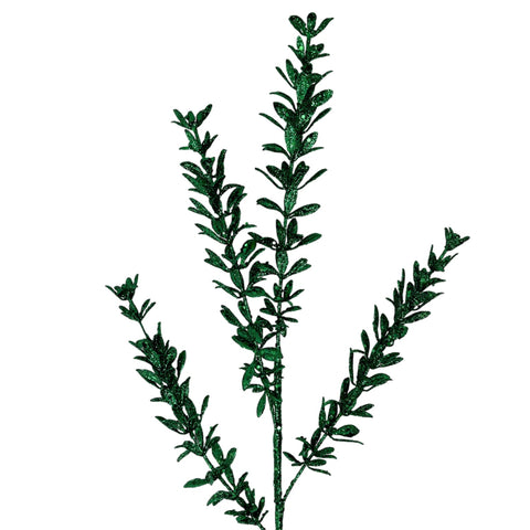 28.5" Glittered Rosemary Spray - Green