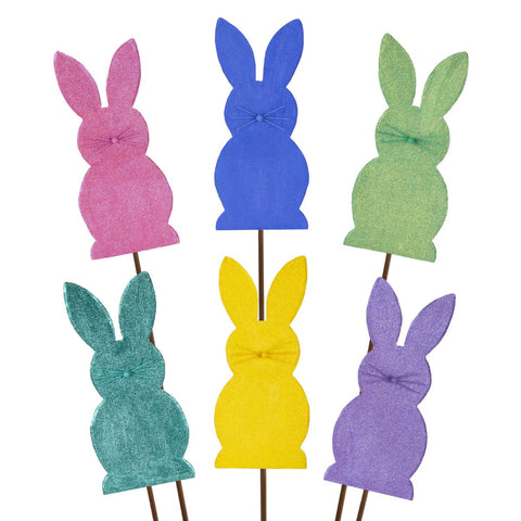Glitter Metal Bunnies - Choose From 6 Colors