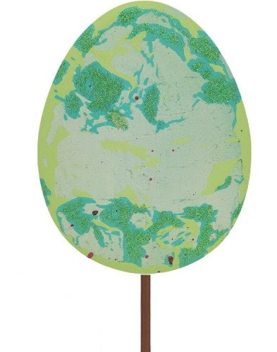 Watercolor Egg Metal Stake - Green