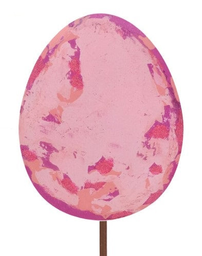 Watercolor Egg Metal Stake - Pink