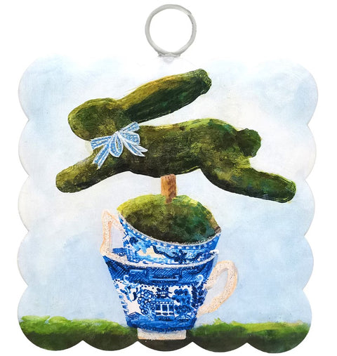 Mini Art Scallop Bunny in Teacup Print Charm