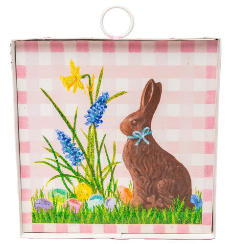 Mini Art Chocolate Rabbit Print Charm