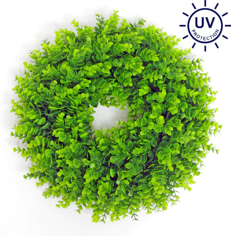 18" Artificial Eucalyptus Wreath - UV Protection