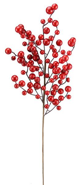 27" Mixed Berry Spray - Shiny Red