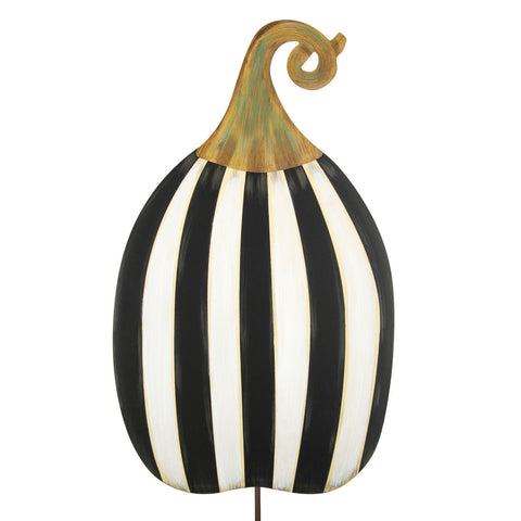 LARGE version - Tall Striped Pumpkin Metal Stake