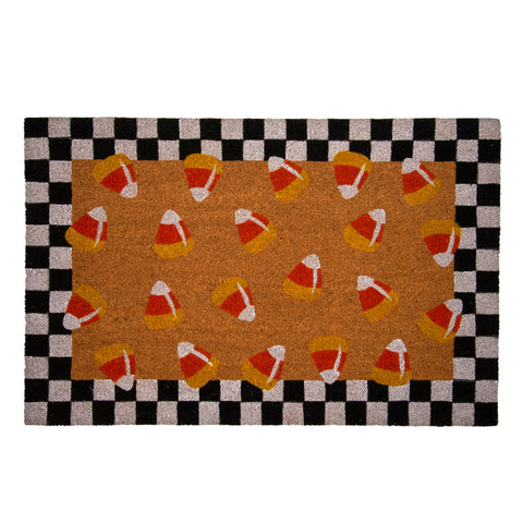 Candy Corn Coir Door Mat