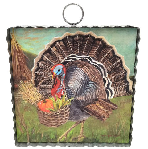 Mini Gallery Turkey & Basket Print Charm