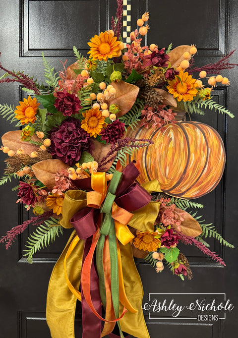 Fall Festival Pumpkin Wreath