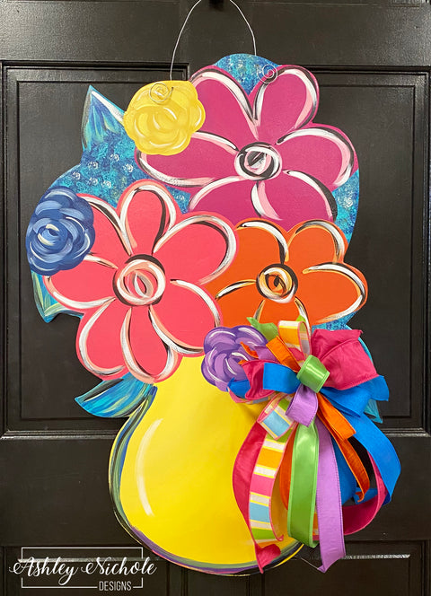 Full Bloom Flower Pot Door Hanger (UV PRINTED Only)