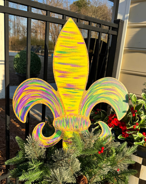Fleur De Lis - Abstract - Mardi Gras Corrugated Coroplast Yard Stake