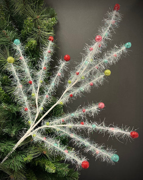 33” Tinsel Town Ball Ornament Spray