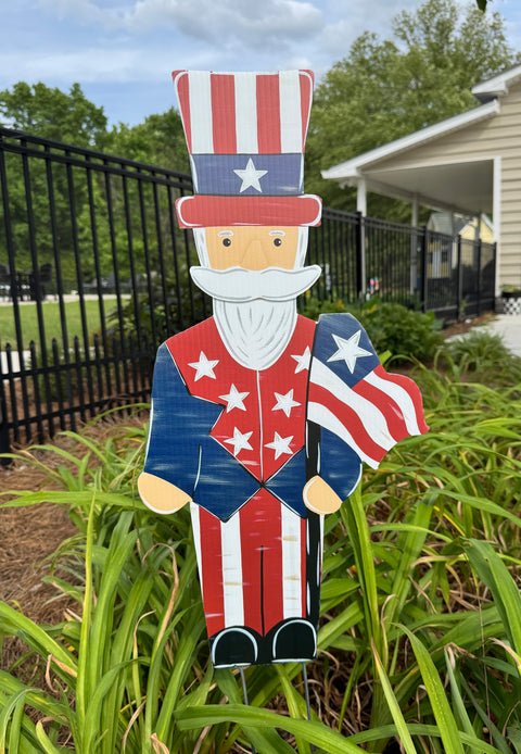 Uncle Sam Full Body - Patriotic - Corrugated Coroplast Yard Stake