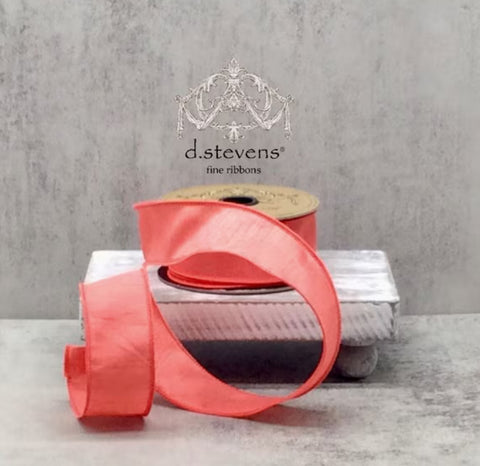 Coral Dupioni Wired Ribbon - 1.5" x 10yds