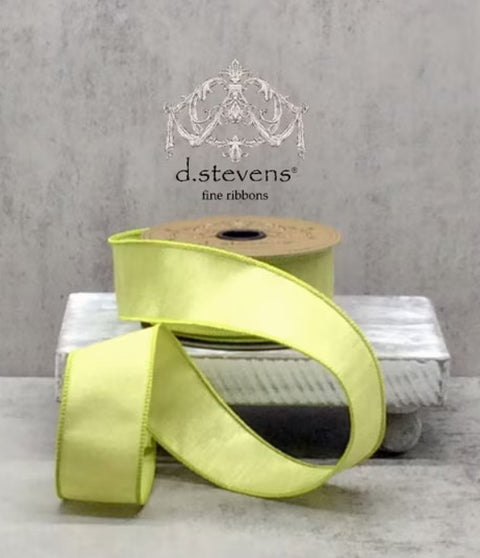 Lime Dupioni Wired Ribbon - 1.5" x 10yds
