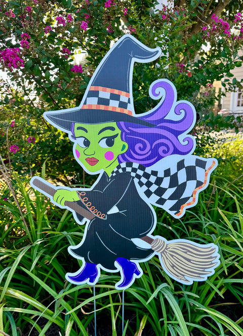 Toil & Trouble Sassy Witch - Corrugated Coroplast Yard Stake