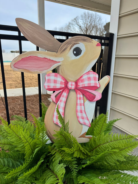 Pretty in Pink Easter Bunny - Easter - Corrugated Coroplast Yard Stake