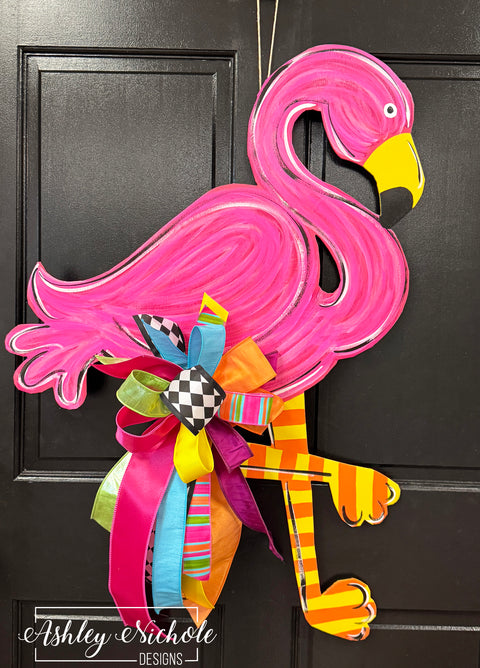 Funky Flamingo Door Hanger