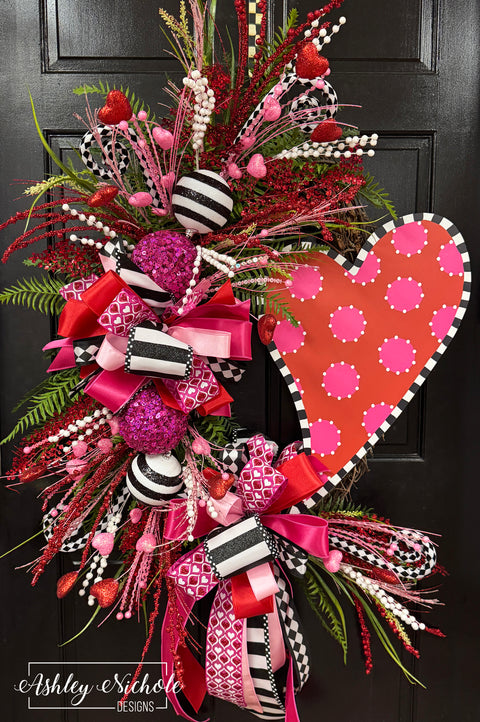 Funky Valentine Heart Wreath (Oversized)