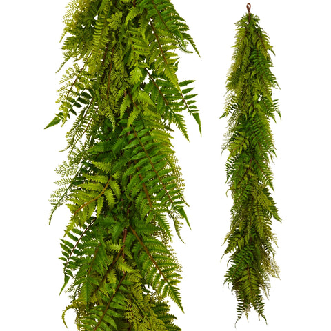 6' Fern Garland - Green