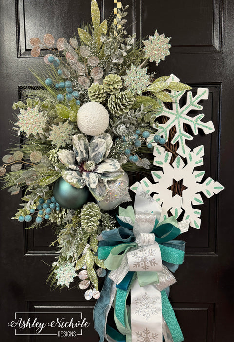 Glistening Snowflakes of Winter Wreath
