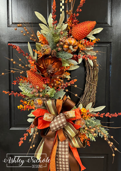 Acorn shops neutral wreath door hanger