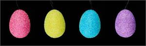 5" Glitter Egg Ornaments (4 assorted colors)