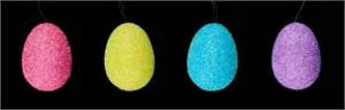 5" Glitter Egg Ornaments (4 assorted colors)