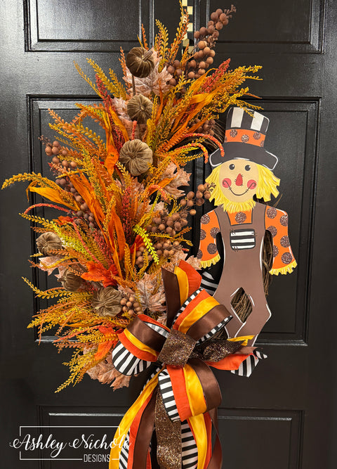 Happy Scarecrow Fall Wreath