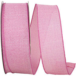 Pink Linen Wired Ribbon - 2.5" x 50yds