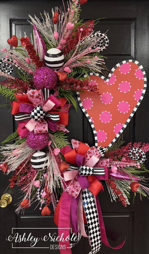 Funky Valentine Heart Wreath (Oversized)