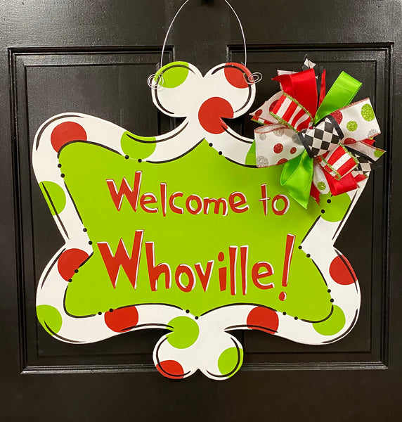 Whoville Sign - Christmas Door Hanger