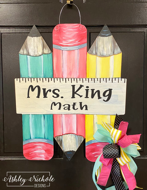 Pencils and Ruler Door Hanger - UV Printed