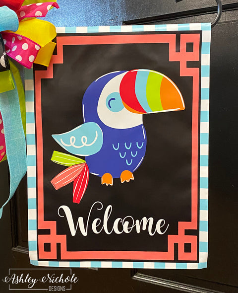 Bright Tropical Toucan - Vinyl Garden Flag
