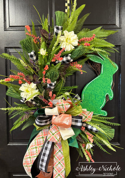Boxwood Bunny Garden Wreath