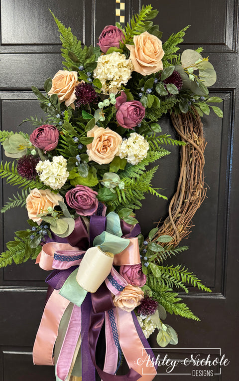 *READY to SHIP* - Mauv-elous Rose & Berries Wreath