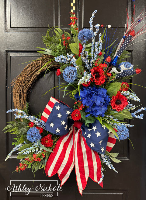 "Betsy Ross Inspired" USA Wreath